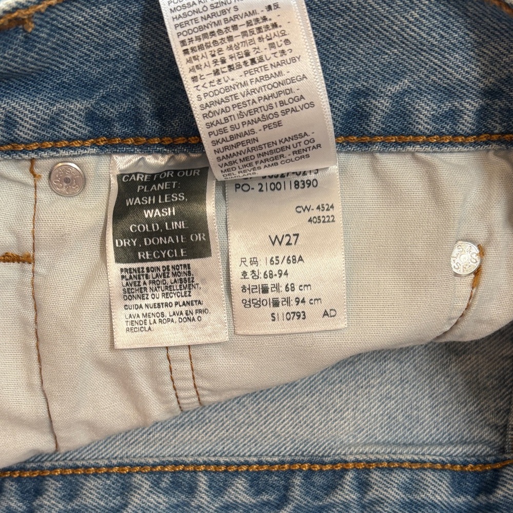 Levi's Light Blue Distressed Jean Shorts - Picture 5 of 5